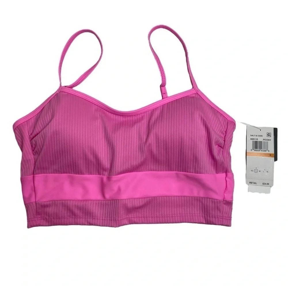 Salt + Cove Not What It Seams Swim Set Bikini Top and Bottoms Peony Pink S New